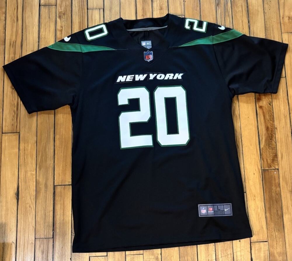 🏈Nike New York Jets Jersey 20 Stealth Black Breece Hall NFL Football Mens Large